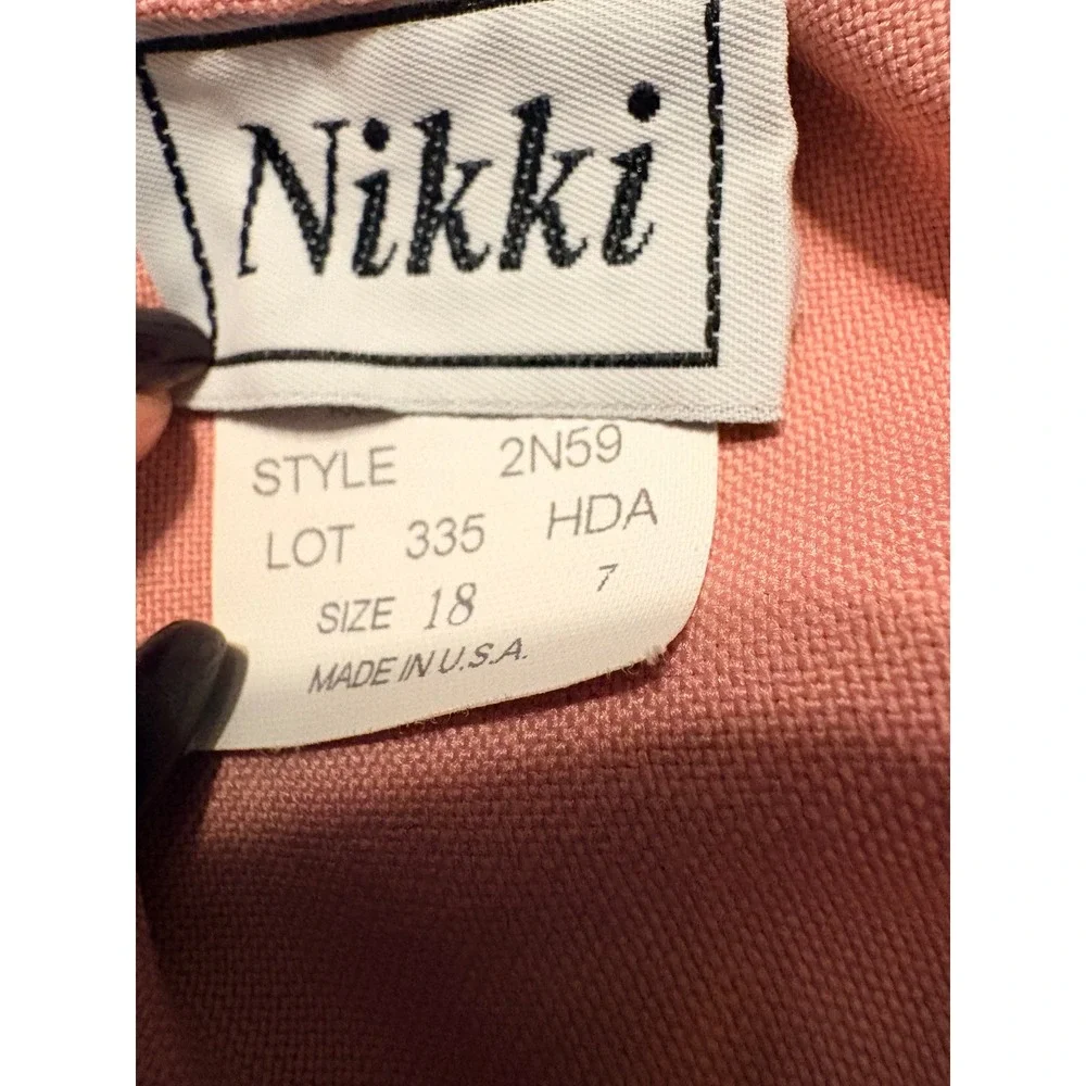 VTG Nikki Southern Pink Cream Floral‎ Embroidered Sweater & Midi Skirt Set XL 18